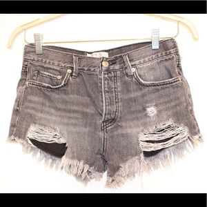 Free People Black Denim Jean Shorts